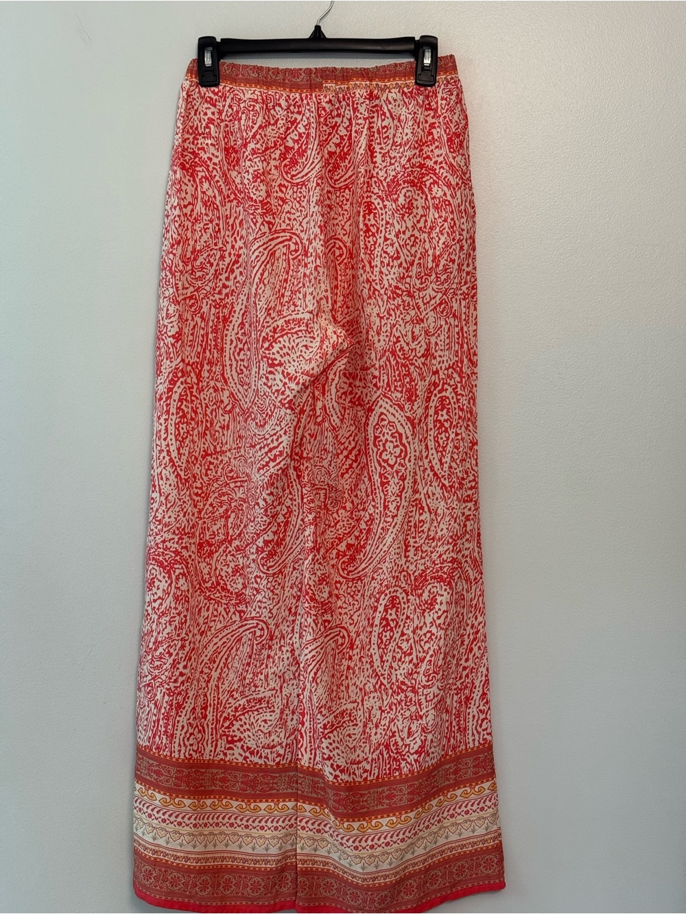 Altar'd State Red Paisley Wide-Leg Pull-On Pants - Picture 5 of 7
